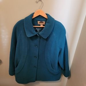 📚Mark Reed  Blue Vintage Wool Coat Button Up Long Sleeve Womens 16W